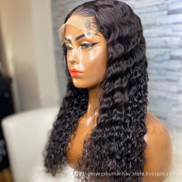 Yeswigs Hd Full Deep Wave Curly Lace Front Wig Raw Indian Virgin Natural Human Hair Lace Closure Wig For Black Women Human Hair